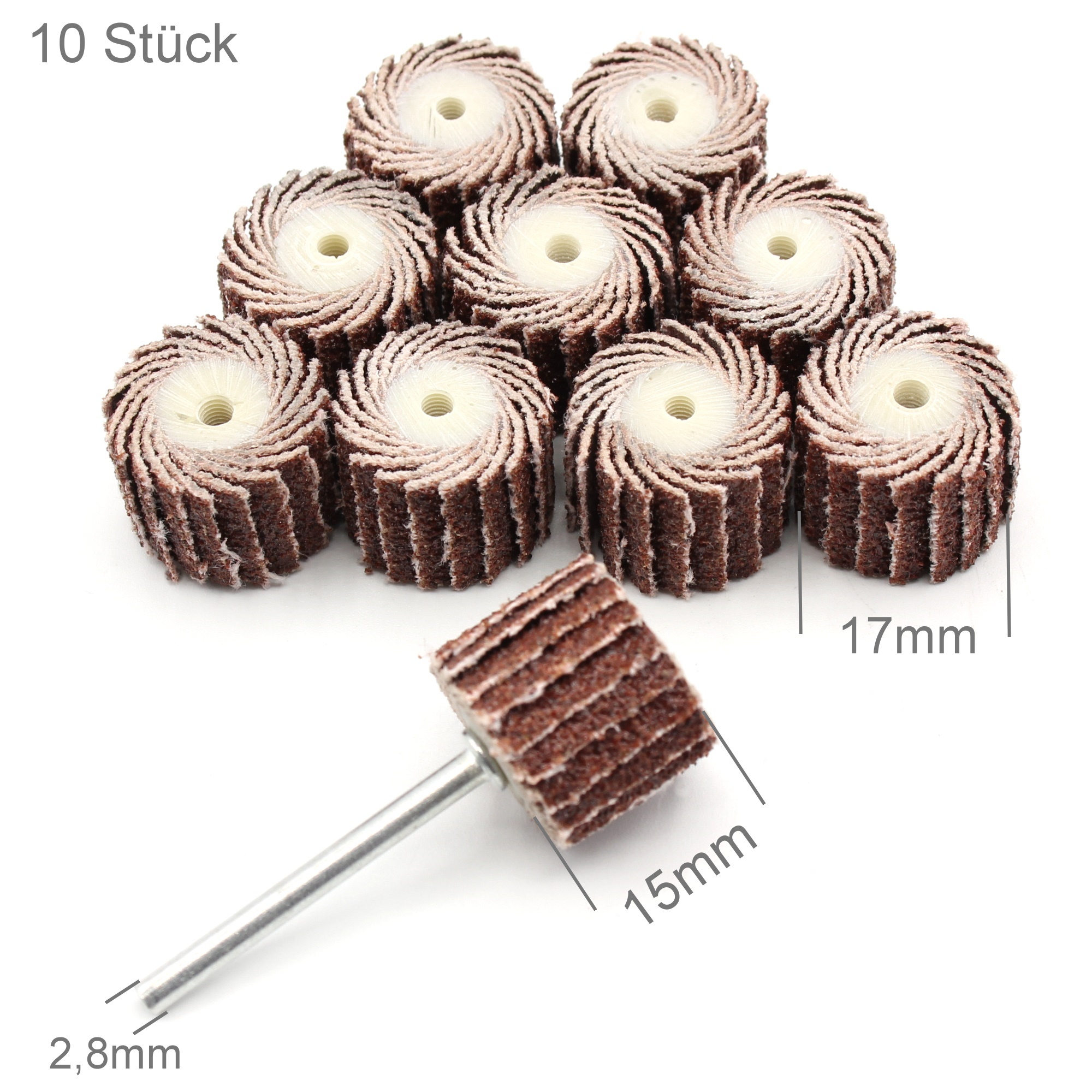 10x Schleiffächer 10x10 Fächerschleifer 320 für Dremel Proxxon Schleifer Zubehör